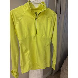 Champion XS Neon Yellow Duo Dry 1/4 Zip Pullover Athletic Running Jacket